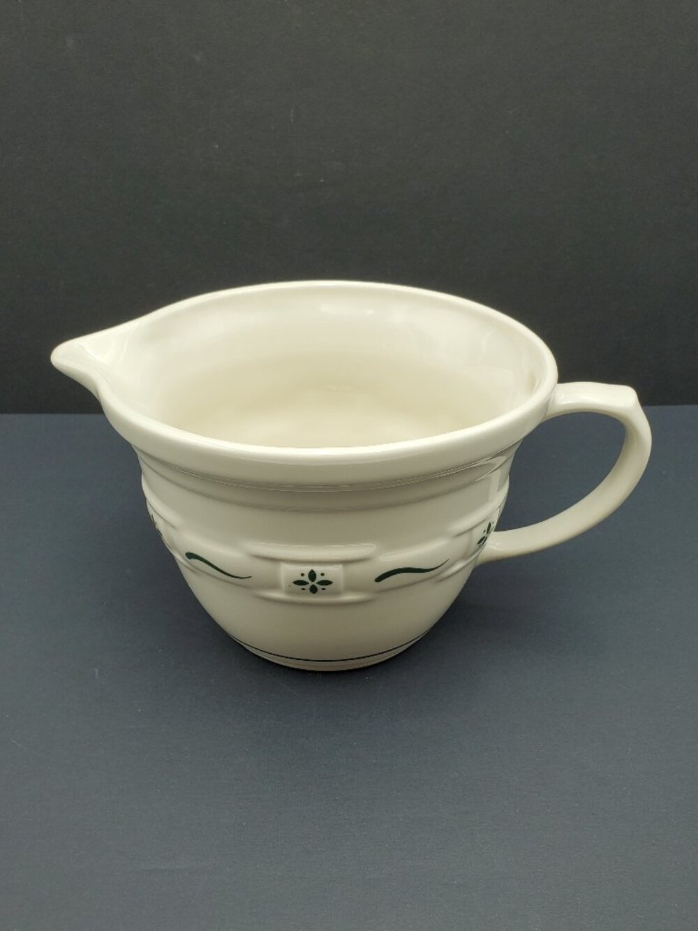 Longaberger Woven Traditions Heritage Green Batter Bowl Handled Mixing Bowl
